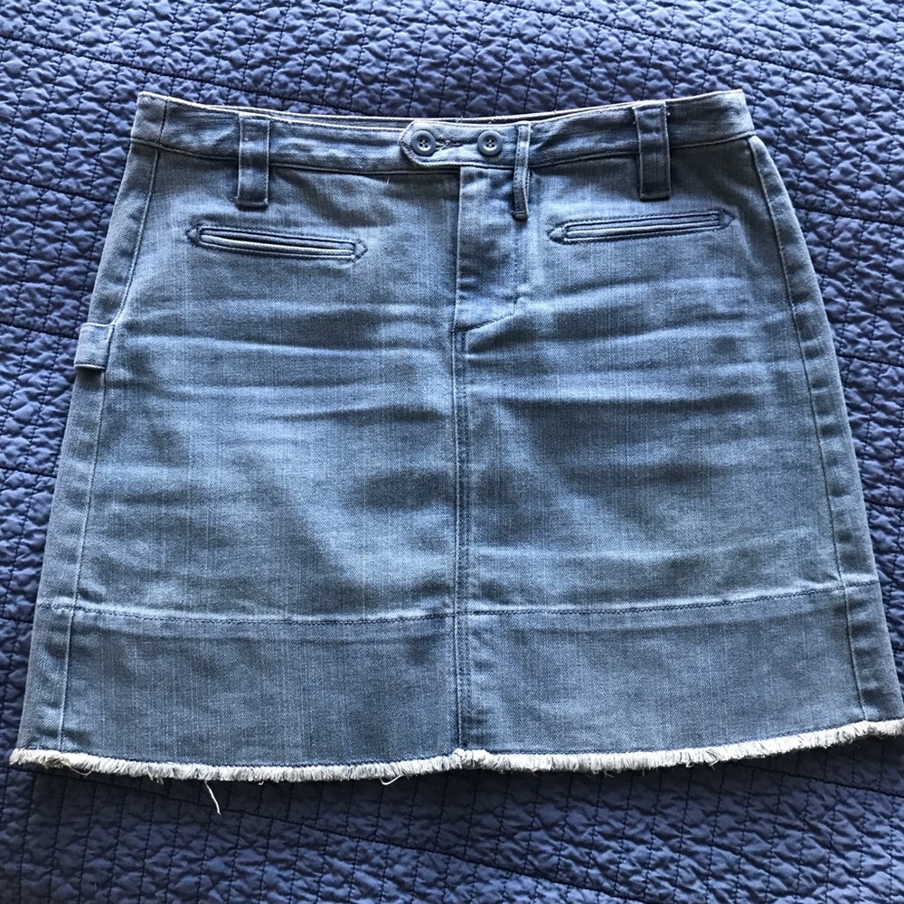 Denim mini skirt Jean Frayed Hem LN